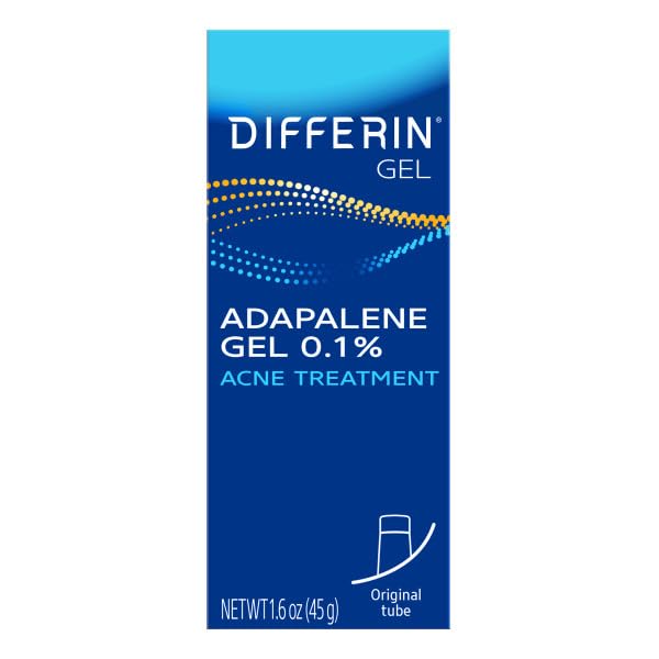 Differin Acne Retinoid Treatment Gel, 0.1% Adapalene, 45g Tube