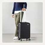 Amazon Basics 26" Hardside Medium Checked Luggage, Hardshell Suitcase With Wheels, Expandable For Up to 15% More Space, With Scratch-Resistant Surface, Four Multi-directional Wheels, Black - Image 2