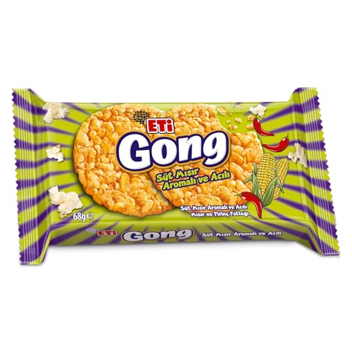 Eti Gong Süt Mısır Aromalı ve Acılı Pirinç Patlağı 68 g x 16 Adet