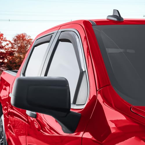 Voron Glass in-Channel Extra Durable Rain Guards for Chevy Silverado/GMC Sierra 1500 2019-2026 Crew Cab,Window Deflectors,Vent Visors,4pcs - 220089 by Voron Glass - Image 2