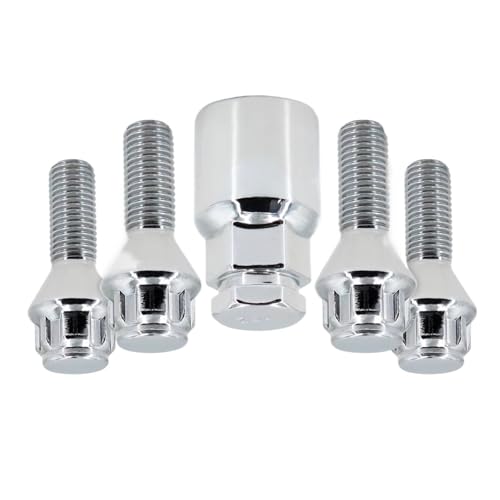 Tornillos rueda Nissan M12 x 1.5 perno hexagonal 17mm y tuercas de bloqueo cromadas 26mm