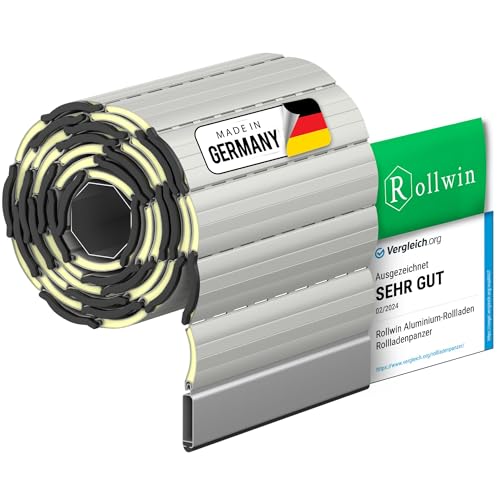 Rollwin ROLLADEN ALU Maxi 52 Hellgrau Ungebohrte Endleiste Rolladenpanzer Aluminium Lamelle mit Rollladendämmung Rollladenfenster Rollladen DEUTSCHE Produktion zum Einbauen Hier Konfigurieren »»