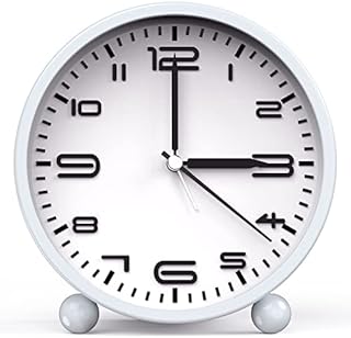 ORIA Silent Alarm Clock, No Ticking Mini Bedside Clocks, Luminous Large Display, Battery Operated, Night Light & Snooze Function, for Bedroom, Office, Travel