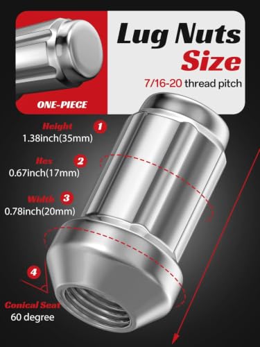 Image of OTUAYAUTO 7 /16-20 Spline Lug Nuts - Replacement for 1964-1983 Chevy Malibu