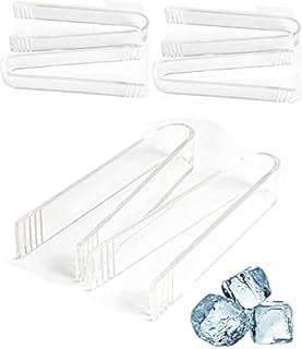 6 Pieces Mini Plastic Buffet Serving Tong, Small Buffet Serving Tongs Set Clear Kitchen Tongs for Buffet Party Appetizers Dessert (6.3 in)