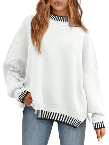 Saodimallsu Womens Oversized Sweaters Crewneck...