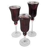 windlicht kelch glas rot Farbe/Motiv: Cherry mit Rillen