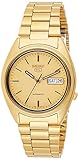 Seiko Men's SNXL72 Seiko 5 Automatic Gold-Tone Stainless Steel Bracelet Watch with Patterned Dial