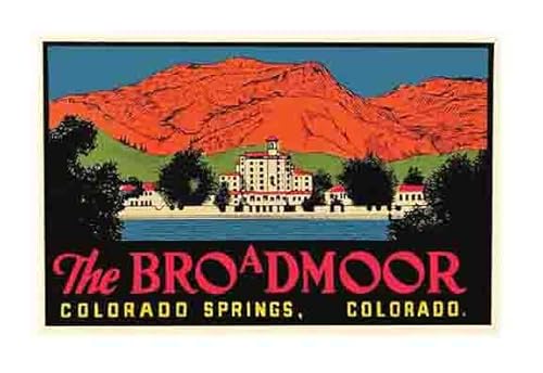 The Broadmoor Hotel Colorado Springs Colorado Vintage Decal Sticker CO