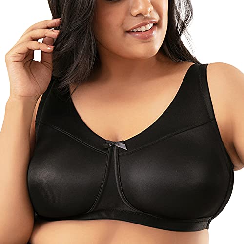 Image of NYKD NYB044 Wirefree Cotton Lined Minimize Me Non-Padded Full Coverage Bra for Women