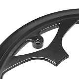 X AUTOHAUX Mechanizm korbowy do roweru, łańcuch osłona koła, czarna, 48 zębów, 9,5 cm, 5 otworów