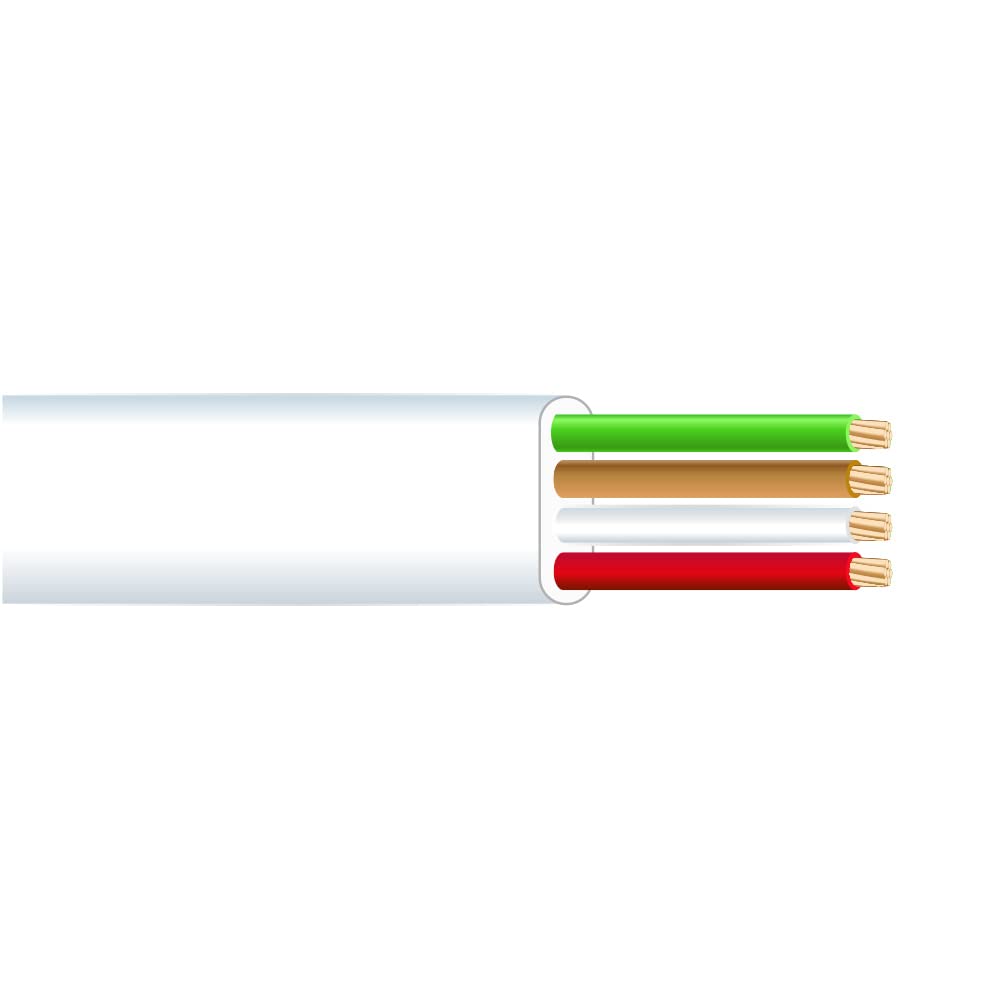 Zarivy 4-WAY FLAT TELEPHONE CABLE WHITE EURO/m