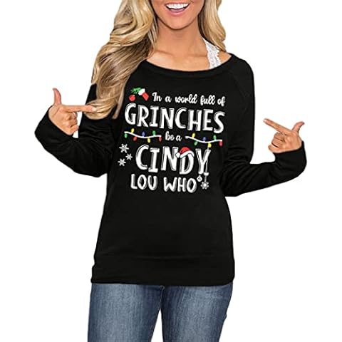 For G and PL Women Christmas Long Sleeve Sweatshirt Xmas Pullover Crew Neck Tops XL Cover
