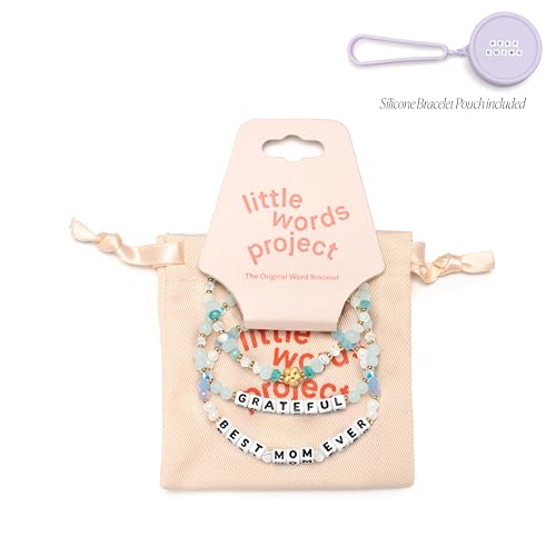 Mother’s Day Bundle Charm Bracelets, The Original Word Bracelet, Made with Colorful Beads, Plated Brass Charms and Hardware, Handcrafted Design & Positive Message, Size XS2