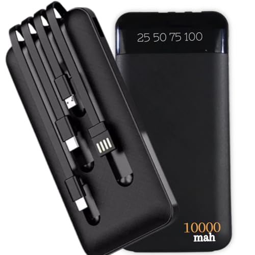 Carregador Portátil Power Bank Universal 10000mAh 4 Cabos Integra...