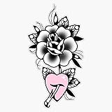 Goth Emo Vibes Heart Rose Cute Traditional Flash Tattoo Sticker Vinyl Waterproof Sticker Decal Car Laptop Wall Window Bumper Sticker 5'