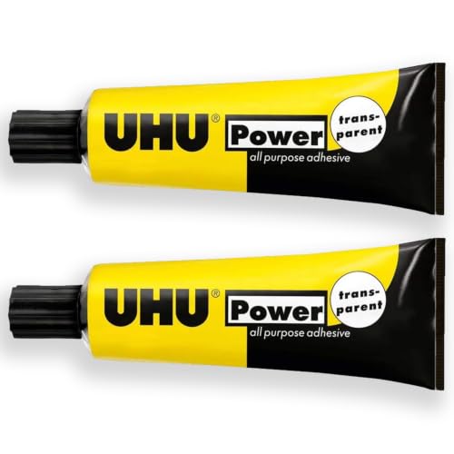 Image of UHU All Purpose Power Adhesive 33ml x 2 | Transparent Clear Universal Glue