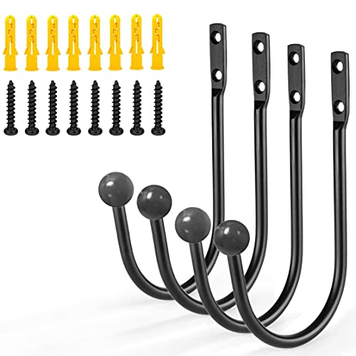 Meetart Decorative Curtain Drapery Holdbacks, Curtain Tiebacks Simple Vintage Rustic Style Decor，4 Pack, Black，Come With Screws。 #TOP4