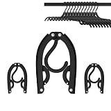 12PCS Travel Folding Hangers Portable Clothes Hangers Multifunctional Foldable Hanger(Black)