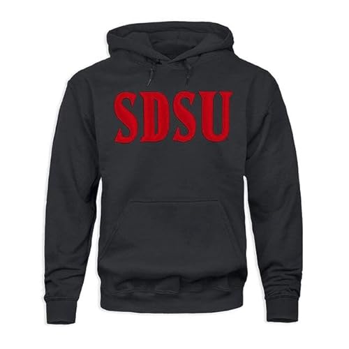 Barnesmith San Diego State University SDSU Aztecs Hooded Sweatshirt, Veritas, Black, Medium