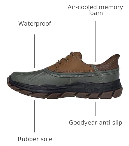 Skechers Skechers Men's John Deere Respected Tanzier Rain Shoe, Olive/Brown, 7.5