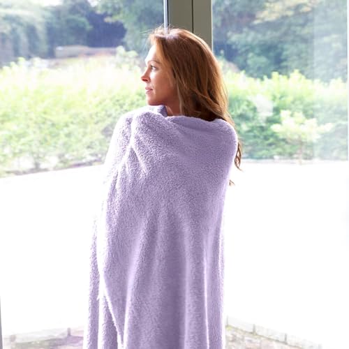 Snug Rug Lavendeldecke aus Sherpa-Fleece, flauschig luxuriös für Sofadecken, warme Winterdecke, weiche Überwürfe, 127 x 178 cm (50" x 70") – Ansicht 5