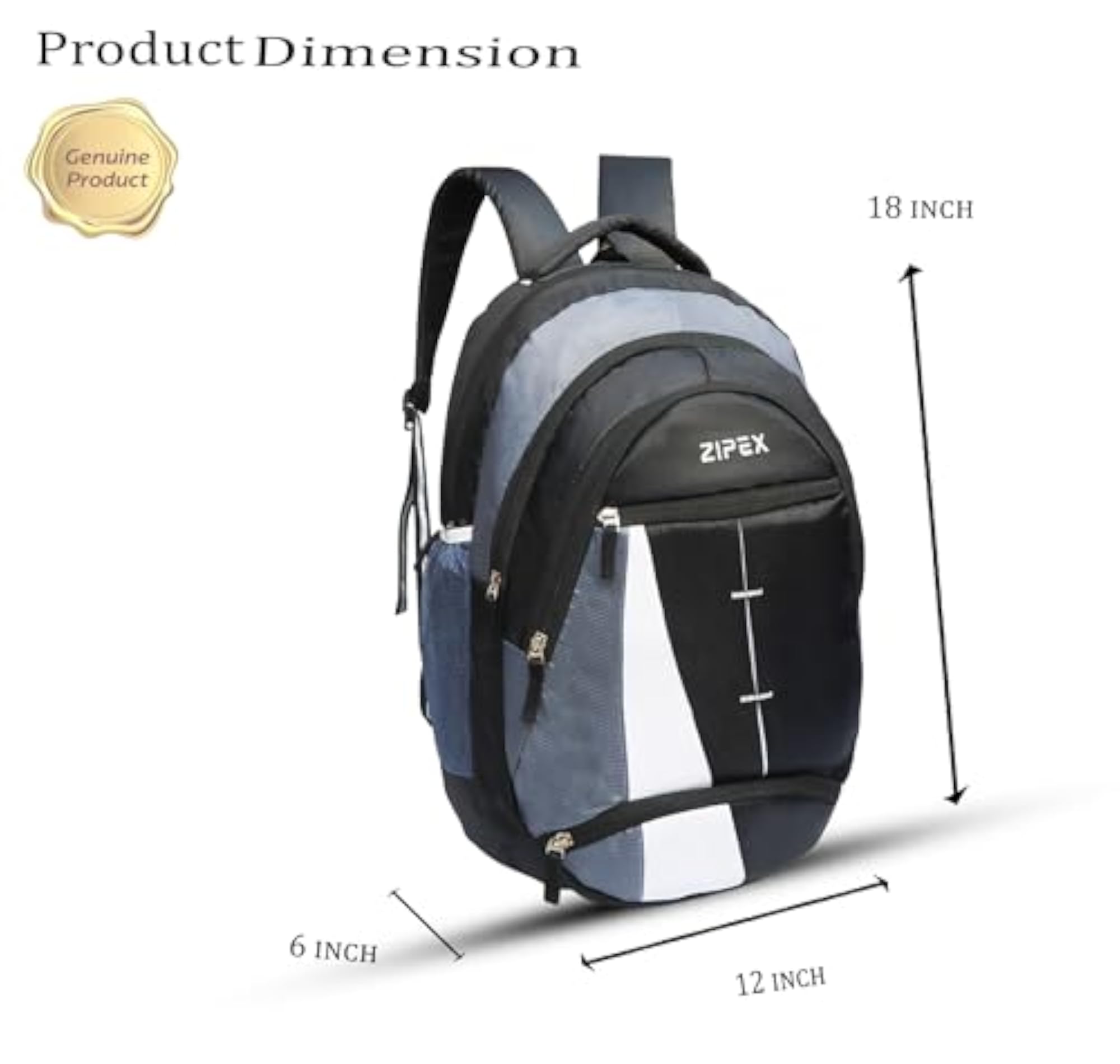 CRYPTO Black-Grey Laptop Backpack for Men & Women