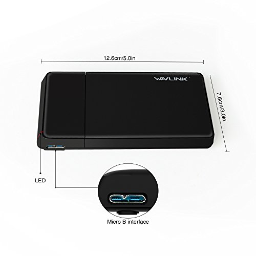 Wavlink Usb 3.0 To Sata External Hard Drive Enclosure For 2.5 Inch Sata I/Ii/Iii/Hdd/Ssd, Support Uasp & 2Tb Drives (Black) #TOP5