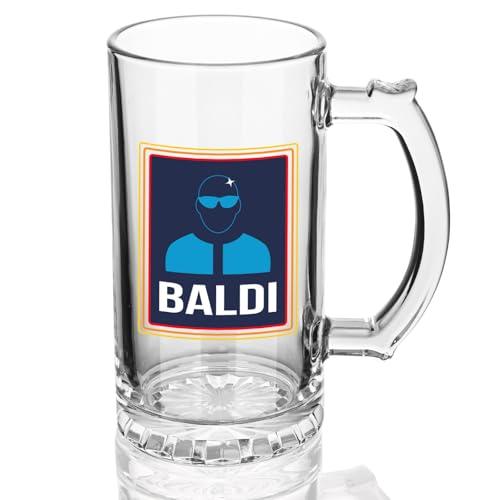 Baldi Beer Tankard - 0.5L Glass Mug Gift for Dad Christmas or Birthday Present