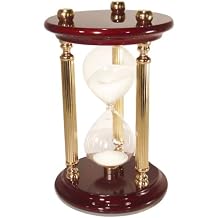 7-Inch 15-Minute Sand Timer with High Gloss Wood & Brass Spindles