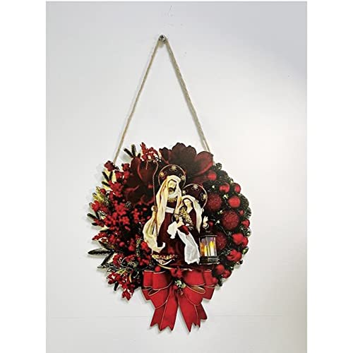 WDhomLT Placa de guirlanda de Natal Decoração de parede Santo Jesus Impressão Guirlanda de Natal Gru
