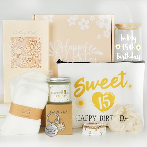 Splendest 15 Year Old Girl Gifts, 15 Year Old Girl Birthday Decorations, 15th Birthday Gift for Daughter, Granddaughter, Sister, and Niece(White)