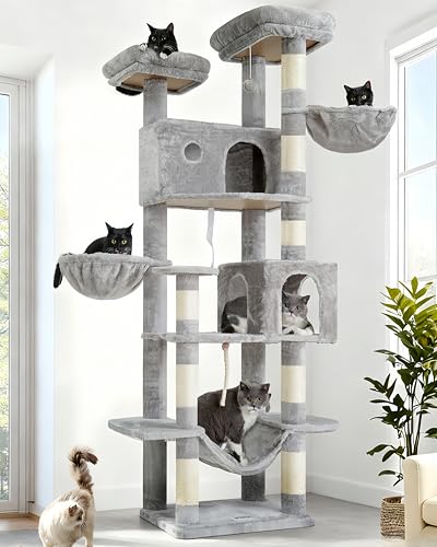 Gitelsnour 80.7'' Tall Cat Tree Tower for Indoor Cats 20 lbs+, GCT034W