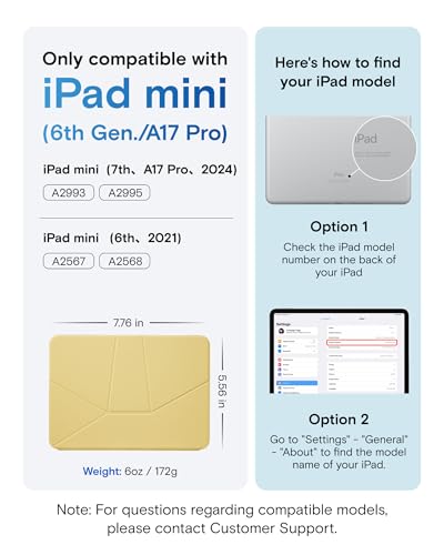 Image of MOFT Dynamic Folio Case for iPad mini 7 A17 Pro (2024), iPad mini 6 (2021), Silm Magnetic Stand Case with 20+ Viewing Angles, Auto Wake /Sleep, Ultra Thin, Panna Cotta