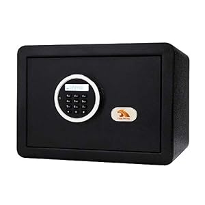 TIGERKING Small Home Safe, Black Security Safe with Digital Keypad