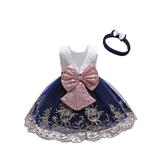 COMISARA Little Baby Girls Christmas Dresses Kids Toddler Formal Easter Wedding Ball Gown Birthday Pageant Dress Navy Blue 100 COMISARA Little Baby Girls Christmas Dresses Kids Toddler Formal Easter Wedding Ball Gown Birthday Pageant Dress Navy Blue 100