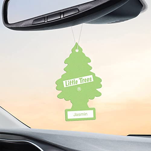 Image of Little Trees Jasmin Air Freshener | Tree-Shaped Hanging Design | Ideal For Car, Home, Wardrobes etc | Imported from USA