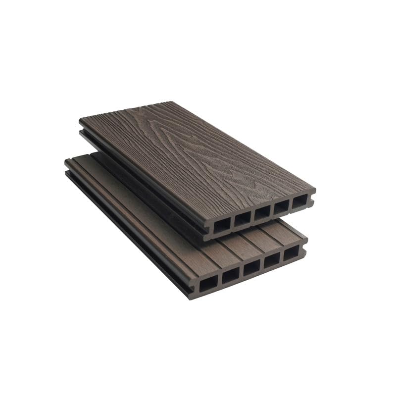Tuda Grass Direct | 3.6m Composite Decking Board WPC – Deep Embossed Woodgrain Effect | Chocolate — image 1
