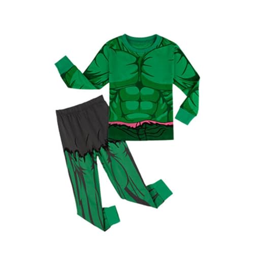 D.O.T Boys Superhero Pajamas 2 Piece Toddler Kids Long Sleeve Top and Pants Snug Fit Pjs Sets Cotton Sleepwear 2-7T (US Age 7 Years Hulk)