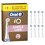 Oral-B iO Gentle Care Original Electric Toothbrush Heads, White, Pack of 8 Oral B Replacement Toothbrush Heads with Extra Soft Bristles for Sensitive Gums & Gentle Plaque Removal, Packaging May Vary