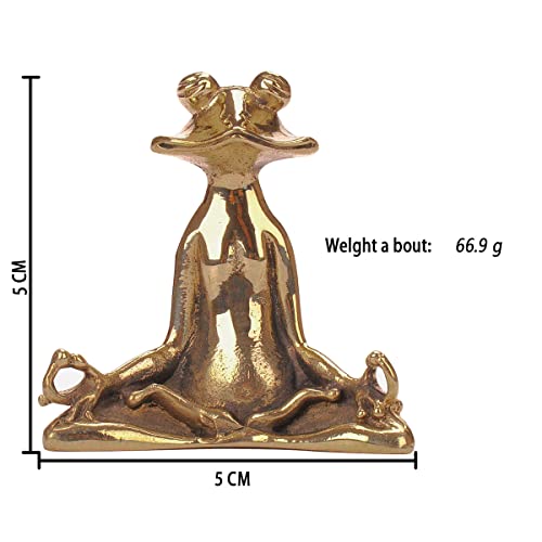 Zuanzongd Gold Stuff Buddha Statue Zen Meditation Adorable Frog Altar Decor,Small Asian Feng Shui Gifts For Women Living Spiritual Room Metal Figurines,Japanese Animal Yoga Indian Chinese Copper (Sit) #TOP1