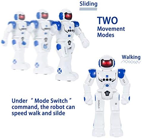 SUNNOW RC Robot Toy Intelligent Programmable Robot with Gesture & Sensing Dancing Walking Singing Led Eyes Rechargeable Robot Birthday for 3-12 Year Boys Kids 3 41oRNw8j+sL. AC