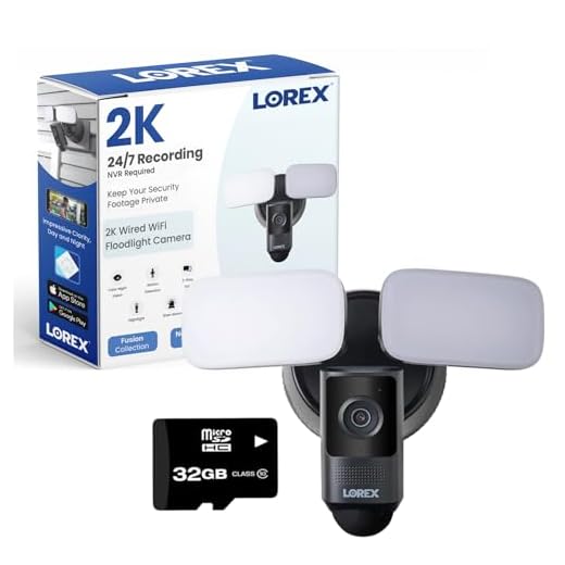 Lorex 2K Wi-Fi Floodlight Camera, Black - Outdoor Home Security Camera w/Color Night Vision, Adjustable LEDs, Person Detection, 2-Way Talk, Flood Light-Exterior Surveillance Camera w/Phone App