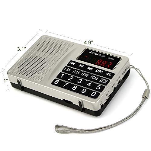Retekess Tr603 Portable Shortwave Radios, Digital Tuning Radio Presets, Support Tf, Usb, Aux Input, With Wheel Tuning And 5W Speaker, For Desk(Sliver) #TOP7