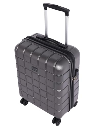 FUR-JADEN-Empower-55CM-Cabin-Size-Hardside-Polycarbonate-Trolley-Suitcase-Luggage-8-Wheels360-Rotation-Number-Lock-Telescopic-Trolley-Handle-Small-Grey