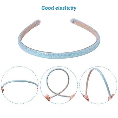 Fishdown Thin Glitter Headbands For Girls,Glitter Sequin Headbands For Girls,Sparkle Headbands For Toddler Girls,Skinny Sparkle Hairbands For Women Non-Slip Headband Upgraded #TOP3