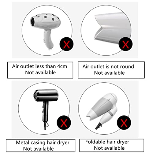 2Pcs Black Professional Plastic Hair Dryer Diffuser Nozzle With 2Pcs Bangs Stickers, Wide Design Home Salon Hair Dryer Nozzle Replacement Blow Flat Hairdressing For Diameter 4.5Cm, Not Universal #TOP3