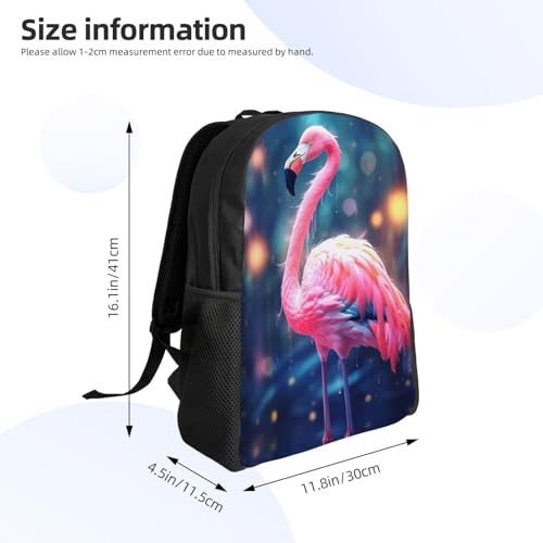 16In Travel Backpack Pink Bird Bokeh Water Casual Daypack for Outdoor Enthusiasts, Business Men & Women, Travel Ready Design3