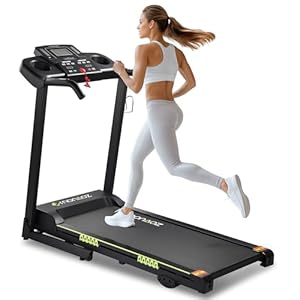 Treadmill with Manual Incline and Bluetooth Speaker, 2.5HP Folding Electric Treadmill Up to 8.5 MPH Speed, 18″ Wide Running Machine with 15 Programs 300 LBS Capacity for Home Use