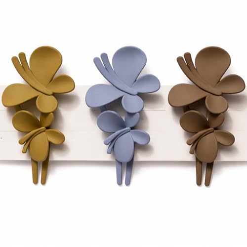 Image of Alvero Korean Matte Hair Claw Clip Set for Women & Girls, Strong Hold Stylish Hair Clips, Lightweight Non-Slip Hair Accessories for Party & Occassional Wear (1 Pc Assorted Color) (Butterfly Bliss Love)